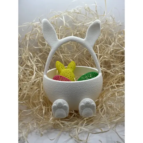 Porta Bombom Coelhinho da Páscoa Texturizado - Cestinha para Ovos e Chocolates