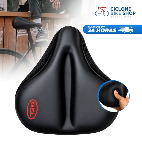 Capa de Banco Selim Anatômica Largo Gel Para Bicicleta Ergometricas Spinning MTB