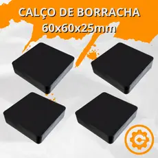 Placa Borracha Calço De Borracha Anti Vibração Modelo 60 x 60 x 25mm