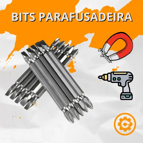 Bits para Parafusadeira – Kit com 10 Pontas Imantadas PH2 e Fenda 6mm em Aço