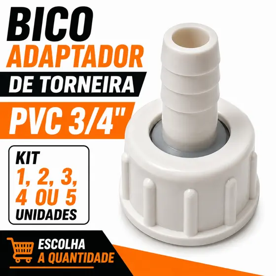 BICO ADAPTADOR DE TORNEIRA PVC 3/4" REFORÇADO UNIÃO PARA TORNEIRA