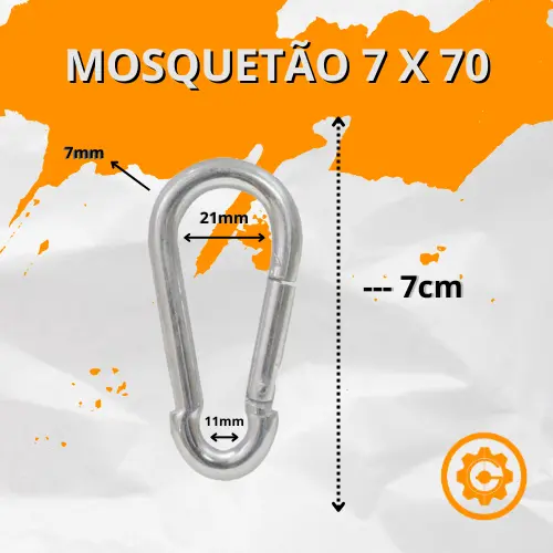 Mosquetão 7cm Suporta 230kg Academia Profissional