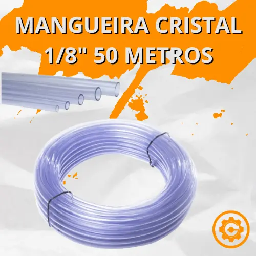 Mangueira Cristal Transparente 1/8 x 1mm Flexível para Aquário Ar Compressor Água