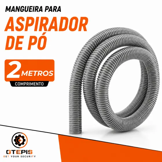 2 Metros Mangueira Aspirador De Pó 32mm Cinza Reposição Várias Marcas