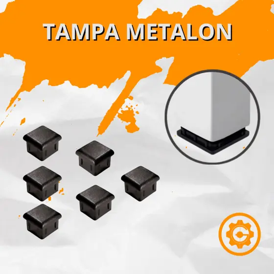 Tampa Plástica Interna 20x20 Para Tubo Metalon Ponteira Quadrada