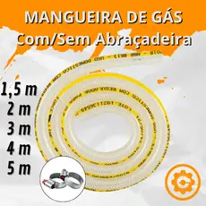 Mangueira De Gás Para Botijão De Cozinha Trançada 3/8 X 4,0 mm Reforçada Multiuso Reforçada