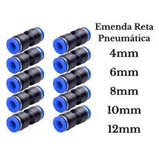 União Reta Pneumática PU Engate Rápido Várias Medidas – Kit 10 Unidades