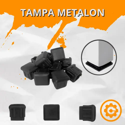 Tampa Plástica Interna 20x20 Para Tubo Metalon Ponteira Quadrada | Ponteira de Acabamento