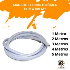 Mangueira Odontológica Tripla Oblate PU Cinza com Pontas para Consultório Dentário