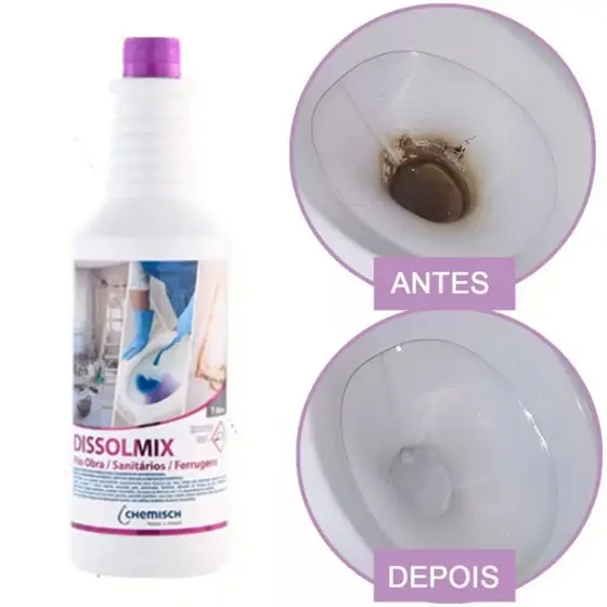 Detergente Dissolmix Tira Manchas De Sanitário Remove Marca D"água 1L Envio Imediato