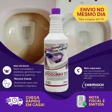 Detergente PODEROSO para Limpar Vasos Encardidos Dissolmax 1L limpador de vaso