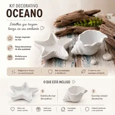 Concha Decorativa Porta Joias Mini Vela Bandeja Minimalista para Decoração Organização e Mesa Posta