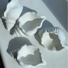 Concha Decorativa Artesanal em Gesso | Porta-Velas, Suculentas e Lembrancinhas | Impermeabilizada