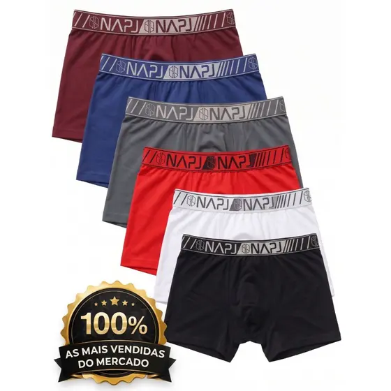 Kit 10 Cuecas Masculina Boxer Adulto Microfibra Forro 100% Algodão Cores Variadas