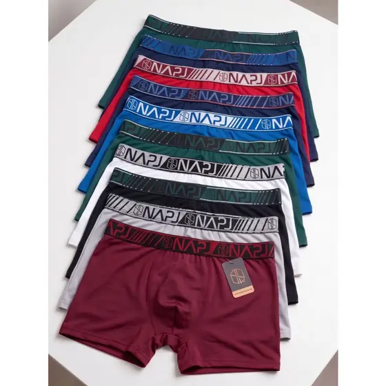 Kit 10 Cuecas Masculinas Boxer Lisa Premium Cores Sortidas