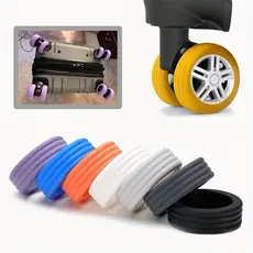 Kit 8 Capas Protetoras de Rodinhas de Mala Bagagem em Silicone – Reduz Ruído Protege Rodas