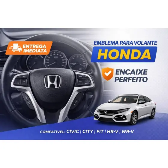 Emblema Volante New Civic Fit Simbolo Honda