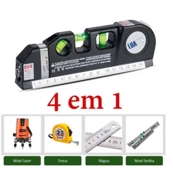 Nivel Laser Level Pro 03 Trena Prumo 3Pontos - Super Leve