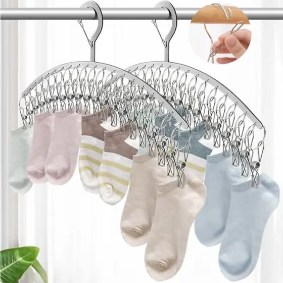 Varal Suspenso Intimo Aço Inox Super Resistente Prendedores Cueca Meia