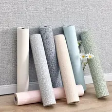 Adesivo Decorativo 2.8M x 50CM - Papel de Parede Linho em Tons Suaves Espumado