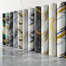 Painel Placa Flexível Efeito Mármore  3m x 60cm Revestimento de Parede Sala Cozinha Lavabo