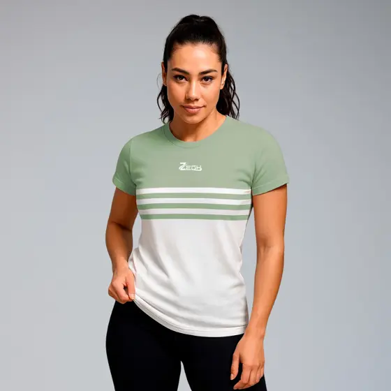 Camisa Camiseta Dry Fit Feminina Dry Fit Verde-claro Zegh Para Academia Corrida Treino Proteção UV
