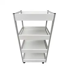 Carrinho Auxiliar Com Rodinhas 4 Andares Ideal Para Salão Estética - Organize Sua Rotina com Elegância e Mobilidade