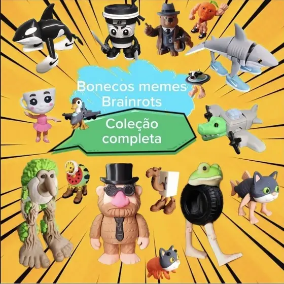 Boneco Meme Viral Brainrot 2026, Colecionavél Brinquedo GEEK "meme” “tiktok”,“presente”