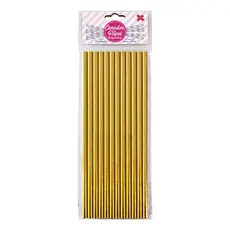 Canudo de Papel Metalizado Dourado 6mmx200mm - 4366 - 12, 24, 36, 48 ou 60 unidades