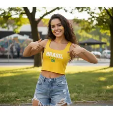 Blusinha Cropped do Brasil Copa do Mundo 2026 Verão