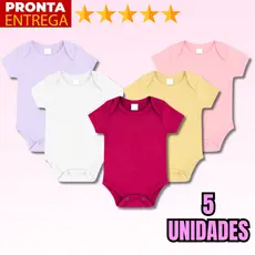5 Kit Body De Bebê Menina Manga Curta Roupinhas De Bebe Para Menina