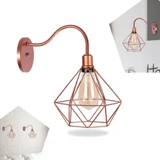 Arandela De Parede Pendente Luminária Pendente Aramado Diamante Retrô Industrial