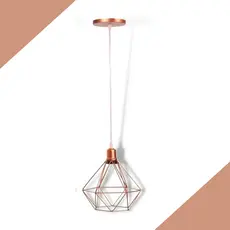 Pendente Luminaria Teto Diamante Rose Gold Aramado