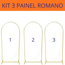 KIT 3 Painel Arco Romano de Ferro 2x1m | Arco Desmontável para Decoração de Festas | Alta Qualidade