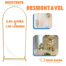 Painel Arco Romano de Ferro 2x1m | Arco Desmontável para Decoração de Festas | Alta Qualidade
