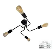 Lustre Luminária Sputnik Aranha 4 Braços Quarto Sala Cozinha