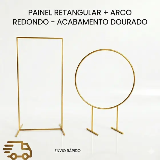 Kit Arco Redondo + Painel Retangular Desmontável Festa Decoração