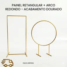 Kit Arco Redondo + Painel Retangular Desmontável Festa Decoração
