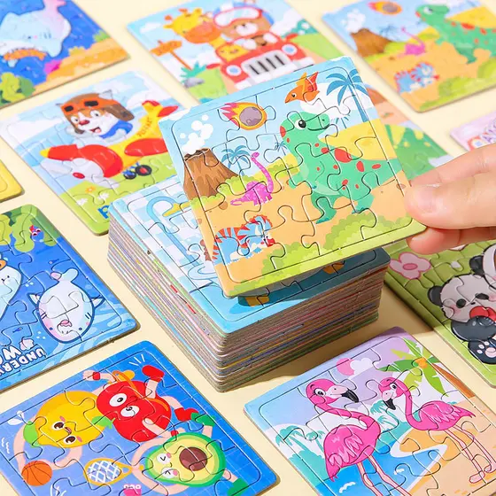 【3pcs】Desenho animado Padrão Quebra-cabeça Pequeno Quebra-cabeça de Papel Quebra-cabeça Infantil Pequeno Presente