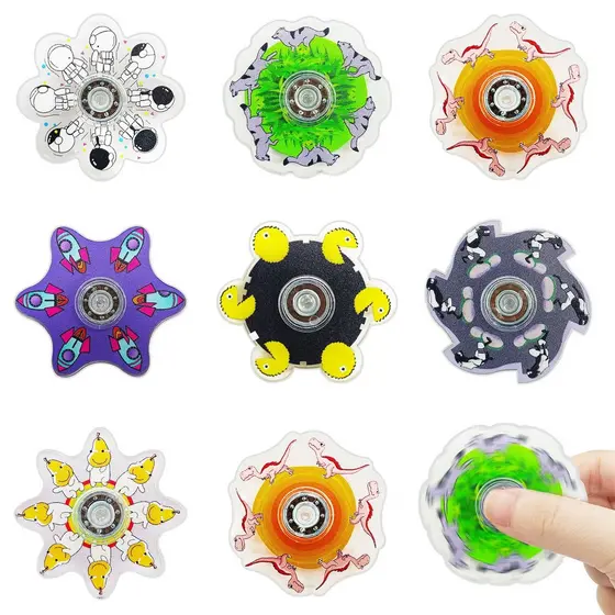 【3pcs】Criativo padrão dinâmico dedo giratório giratório giratório gir