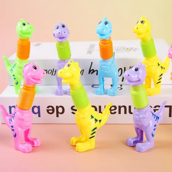 Variedade dinossauro tubo retrátil brinquedo ventilação alongamento tubo descompressão educacional brinquedo das criança