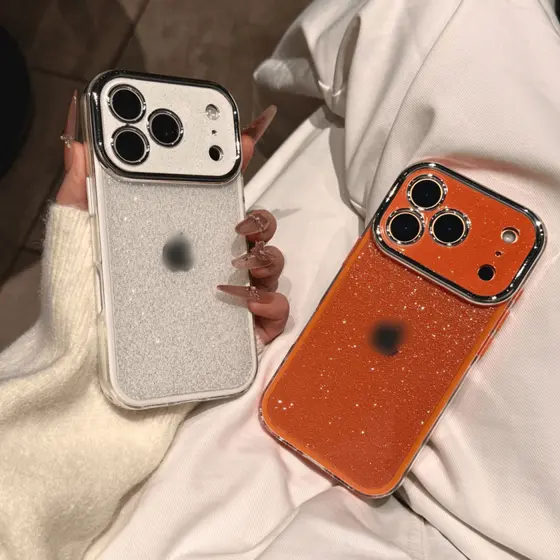 Novo iPhone 17 ProMax Capa Protetora Cintilante 16 15 14 13 12 11 Pro Max Gradiente Glitter Caso De Telefone