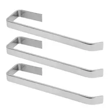 Kit 3 Porta Toalha de Rosto Quadrado Cromado - Suporte Parede Banheiro Luxo