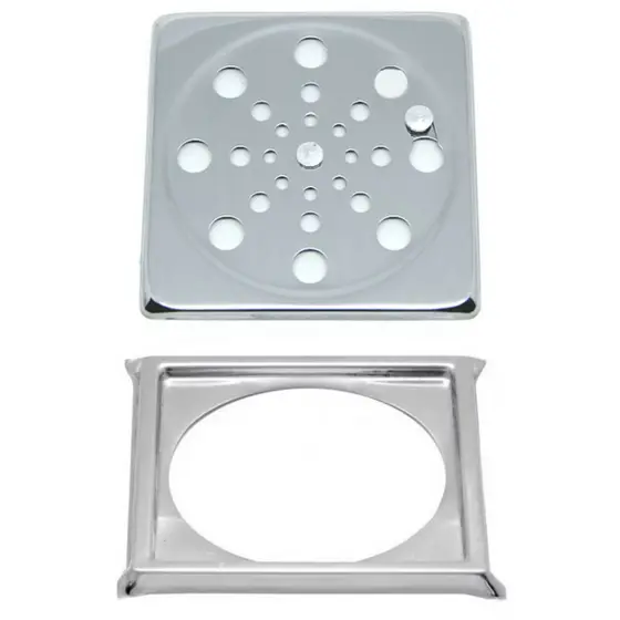 Ralo Grelha Inox Cromado com Caixilho 10x10 – Durável e Resistente à Corrosão