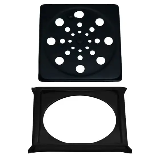 Ralo Grelha Inox Preto com Caixilho 10x10 – Moderno, Resistente e Funcional