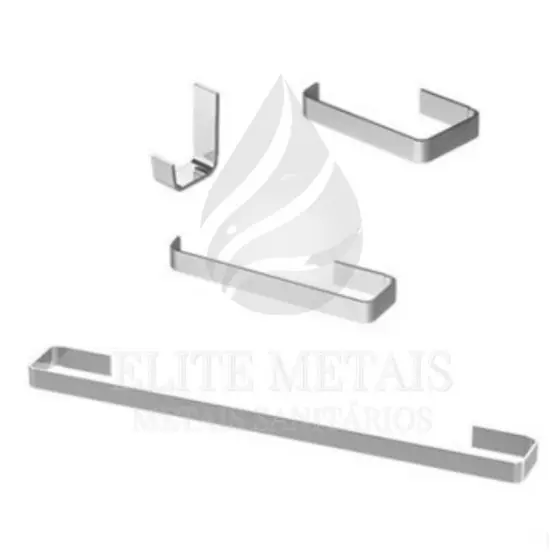 Kit Acessórios Para Banheiro Quadri Cromado 4 Peças
