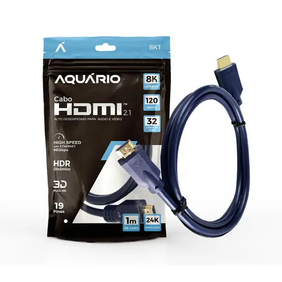 Cabo HDMI 2.1 8K PS5 Gamer 1 Metro Melhor Qualidade Disponivel! Ponta de Ouro