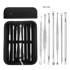 Kit 7 Peças Extrator de Cravos Profissional Removedor de Espinhas Aço Inox Limpeza de Pele