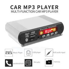Placa Decodificadora MP3 Sem Fio Bluetooth 12V DC Rádio Carro MP3 Player De Música Com Função De Gravação Módulo De Áudio USB/SD/FM
