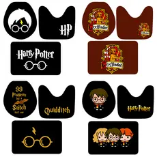 Jogo de Tapete de Banheiro Premium Antiderrapante  Costura Reforçada - Harry Potter
